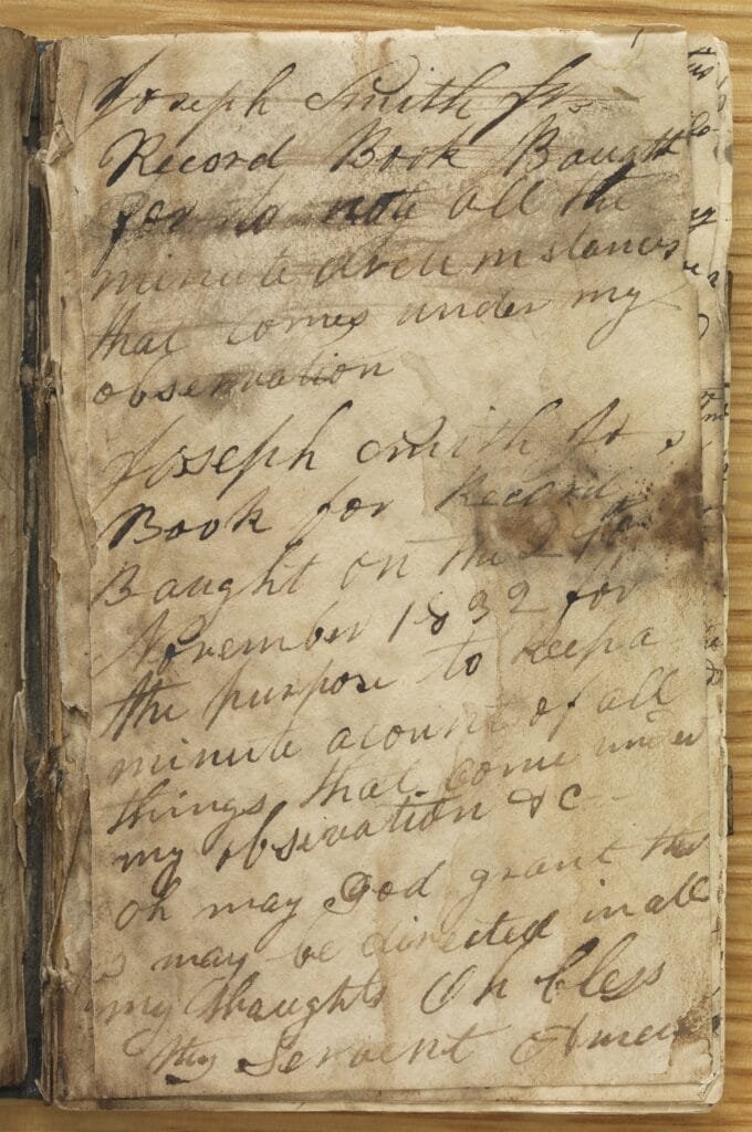Joseph Smith 1832 Journal, first page